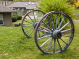 Wagon wheels at Oliver Lodge on Lake Winnipesauke, Meredith, New Hampshire, USA