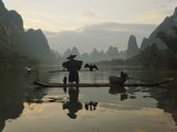 Traditional Chinese Fisherman with Cormorants, Li River, Guilin, China
