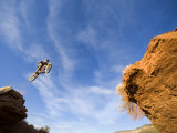 Buy Man Jumps Gap at Red Bull Rampage Site, Virgin, Utah, USA at AllPosters.com