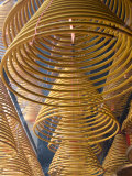 Hanging coils of burning incense, Man Mo Temple, Tai Po, New Territories, Hong Kong, China
