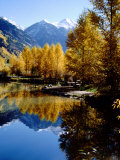 Buy Fall Colors Reflected in Mountain Lake, Telluride, Colorado, USA at AllPosters.com