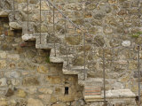 Stairs and Stone Wall, Castle Banfi, Tuscany, Montalcino, Italy