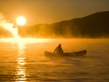 Buy Canoeing in Lily Bay at Sunrise, Moosehead Lake, Maine, USA at AllPosters.com