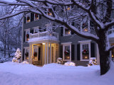 Home Decorated For Christmas, Reading, Massachusetts, USA
