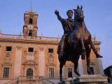 Reproduction of a Statue of Emperor Marcus Aurelius Rides in Rome