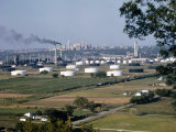 Panoramic View of Tulsa with an Oil Refinery in the Foreground