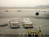 Cargo Waiting to Be Loaded onto Planes at the Beijing Airport