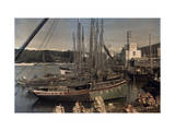 Buy Fishing Boats Line the Harbor at Audierne Quay at AllPosters.com