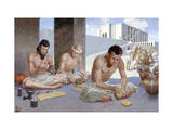 Men in Temple Yard Make Cylinder Seals and Mark Clay with Stylus