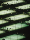 Rod Laver Arena Tennis Complex and Courts Illuminated at Night