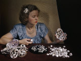 Buy Woman Holds Mussel Shells and Pearl Buttons Made from Those Shells at AllPosters.com