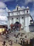 Saint James' Effigy Is Pulled Up to the Belfry of Santo Tomas Church