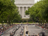 Marine Soldier Salutes the Rolling Thunder Parade on Memorial Day Photographic Print