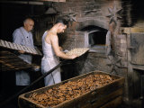 Men Load Trays of Pretzels into a Bakery