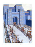 Men Parade Statues of Gods into Babylon Through Ishtar Gate