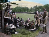 English Boy Scouts on a Hike Stop for a Rest Near Ambleside