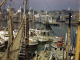 Buy Commercial Fishing Boats of All Sizes Crowd the Town's Busy Harbor at AllPosters.com