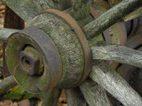 Buy Close View of the Hub of a Weathered Wagon Wheel at AllPosters.com