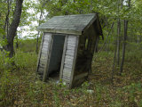 Old Outhouse, Used as a Hunting Blind in a Wooded Area