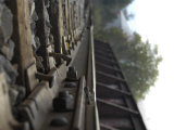 Buy Low Angle View of Protruding Spikes Along a Railway Track at AllPosters.com