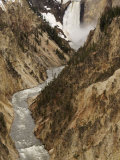 Buy Waterfall Cascading Down a Cliff into the Yellowstone River Below at AllPosters.com