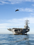 Pelican Flies Towards the U.S. Ronald Reagan Aircraft Carrier