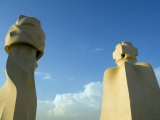 Chimneys Designed in Fantasic Shapes on Gaudi's Casa Mila Building