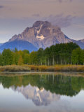Mount Moran and Aspens in the Oxbow Bend of Grand Teton National Park