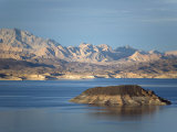 Lake Mead at Dusk with Rugged Landscape
