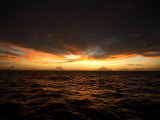 Sunset over the Pacific Ocean Between Chuuk and Pohnpei Islands