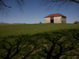 Shadows Frame the Stone Barn of the Historic Best Farm
