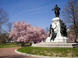 Statue of General Lafayette Greets Spring Colors