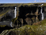 Scenic View of a Canyon, Cliffs, and a Waterfall