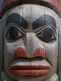 Close View of the Carvings of a Totem Pole