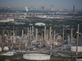 Elevated View of an Oil Refinery