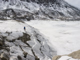 Buy Lake Ice Draped over Sloping Shore after Water Drained During Winter at AllPosters.com