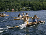 Buy Canoeists Paddle Hard as They Race across a Lake at AllPosters.com