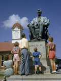 Buy Tourists Look Up at a Statue of Abraham Lincoln at AllPosters.com
