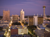 San Antonio, Texas, Skyline of the City at Twilight