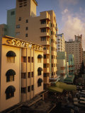 Hotel at Night in Historic Art Deco District in Miami, Florida
