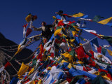 Prayer Flags Criss-Cross the Side of a Mountain, Raising Hopes for the Coming Year