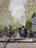 Durango and Silverton Railroad Narrow Gauge Trains Leave the Station