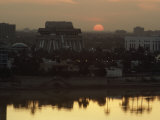 Baghdad and the Tigris River at Sunset