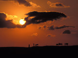 Beautiful Orange-Red Sunset in the Tuscan Valley