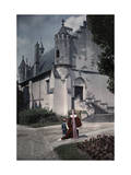 Buy Woman and Child in Period Costume Walk Toward the Loches Chateau at AllPosters.com