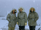 Buy Portrait of Three Scientists Wearing Winter Parkas in the Arctic at AllPosters.com