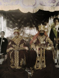 Monarchs Haile Selassie the First and Manen, Pose in their Robes