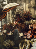 Buy Woman Stands in Front of Her Flower Stand on the Rambla at AllPosters.com