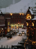 Buy Carriage and Slded on Snowy Steets in Aspen. Ski Lift in the Distance at AllPosters.com