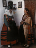 Buy Two Young Women Pose in Costumes of Old Castile at AllPosters.com